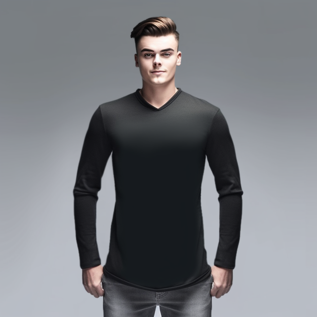 T-shirt en coton modal pour hommes, col V
