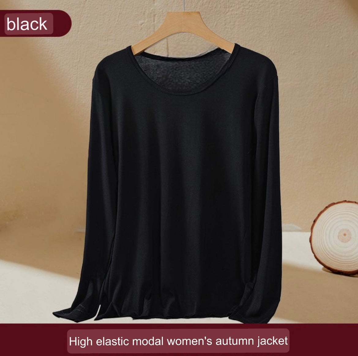 T-shirt en coton modal pour femmes, col U