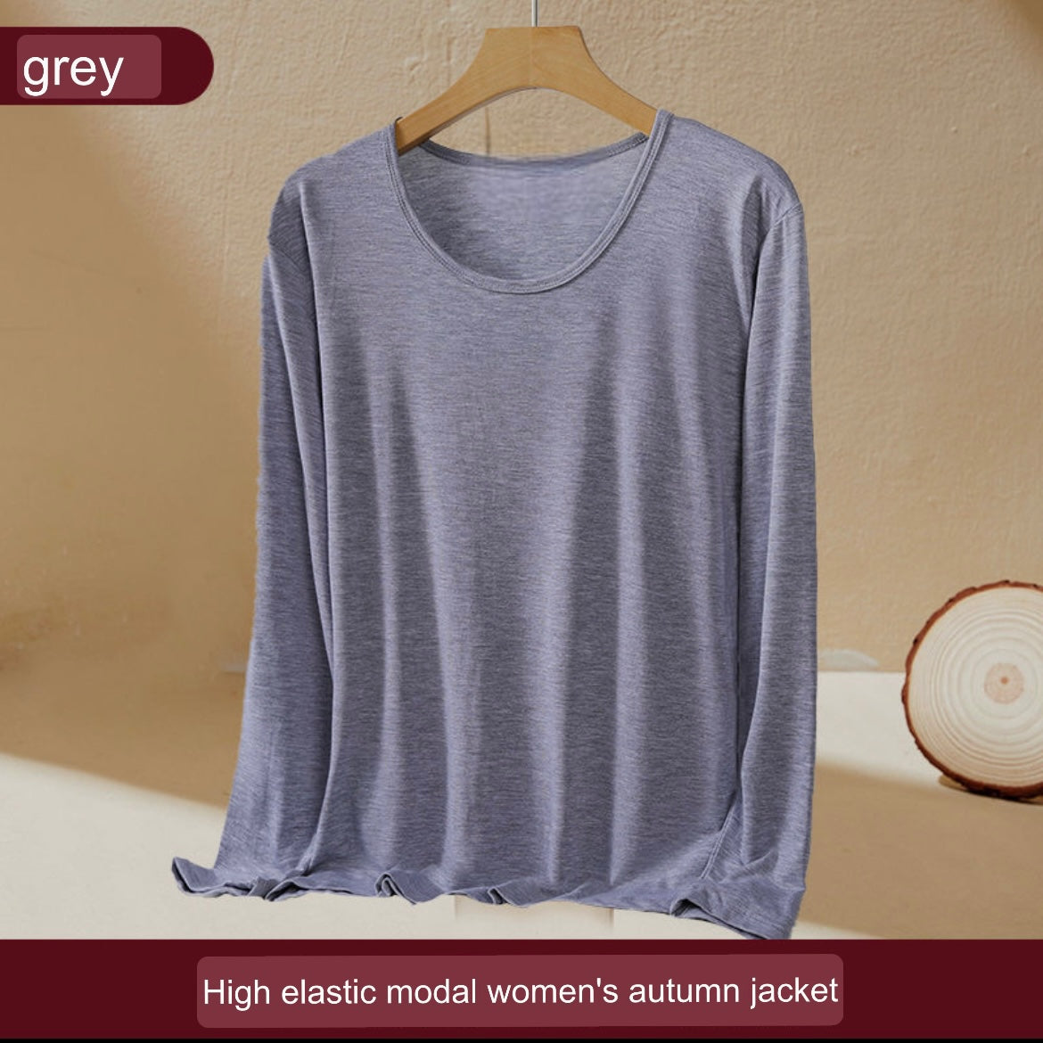 T-shirt en coton modal pour femmes, col U