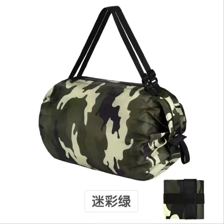 Sac pliable à fermeture semi-automatique pour shopping et sortie (achat/prix par 2)