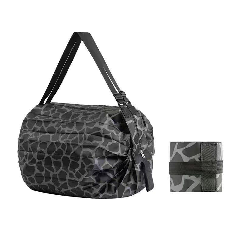 Sac pliable à fermeture semi-automatique pour shopping et sortie (achat/prix par 2)