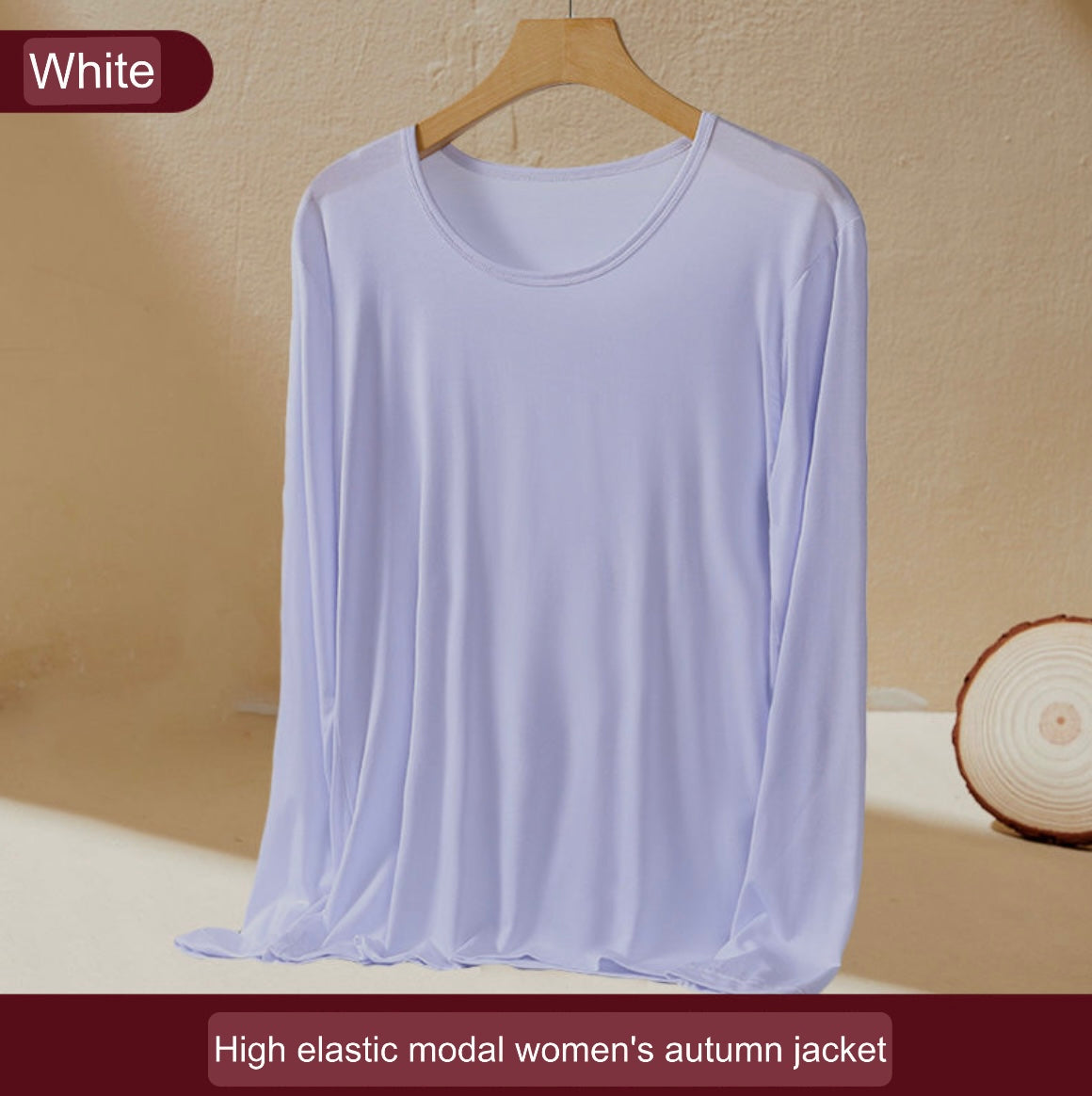 T-shirt en coton modal pour femmes, col U