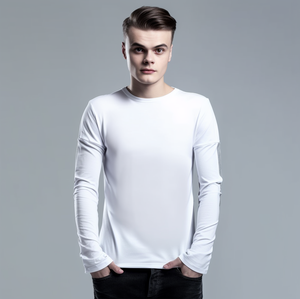 T-shirt en coton modal pour hommes, col rond