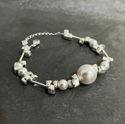 Original style S925 silver plated bracelet, high-gloss beads