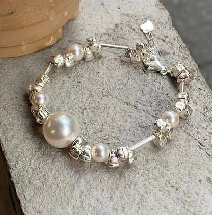 Original style S925 silver plated bracelet, high-gloss beads