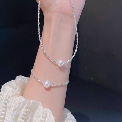 Bijoux Collier et bracelet en argent S999 et perle, nouvelle collection de la mode