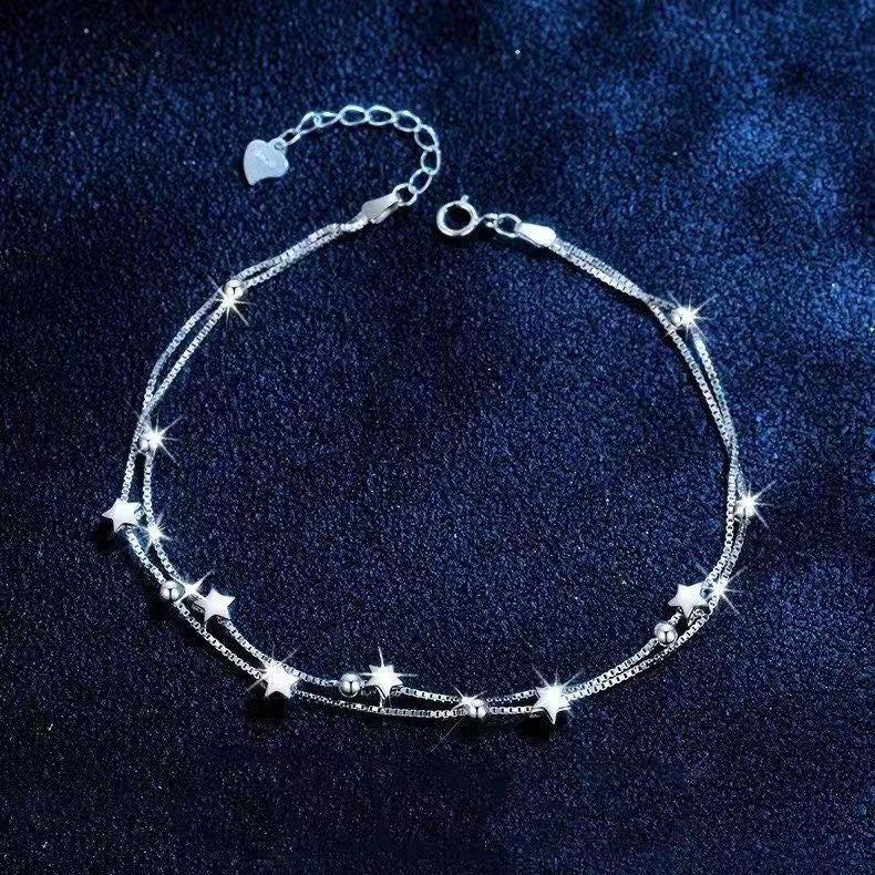 Bracelet des étoiles en argent pur S999 avec certificat de qualité