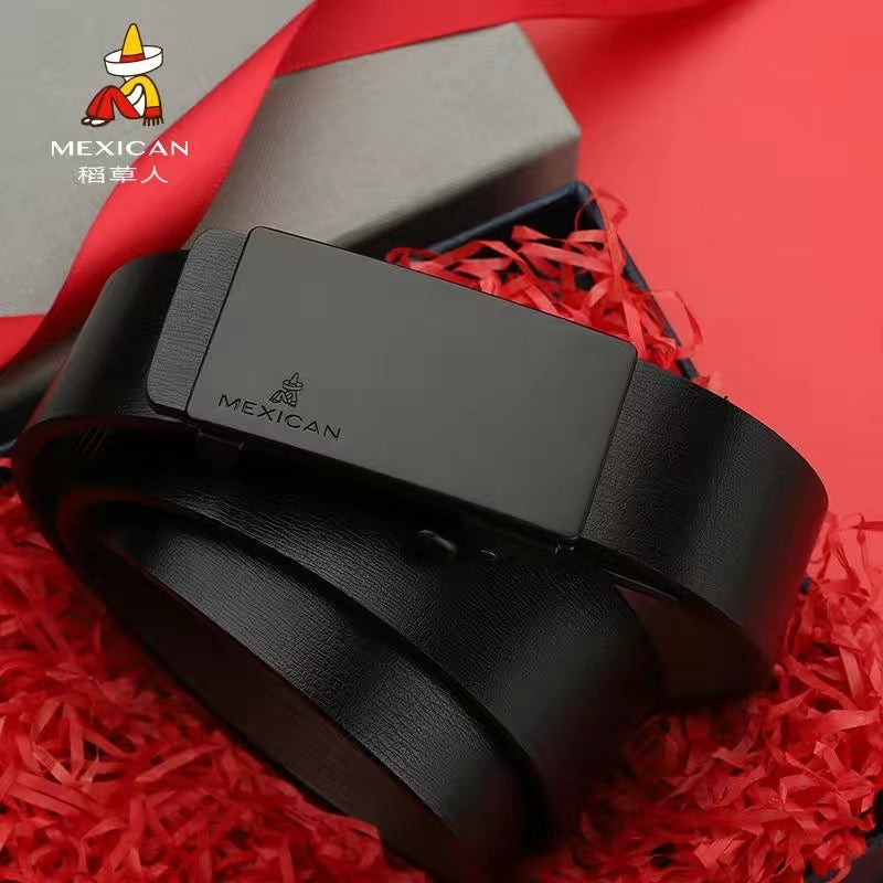 Branded genuine leather belt for men with automatic buckle 9 models