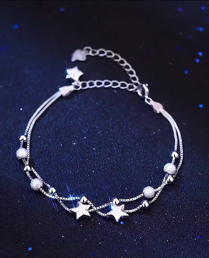 Bracelet des étoiles en argent pur S999 avec certificat de qualité